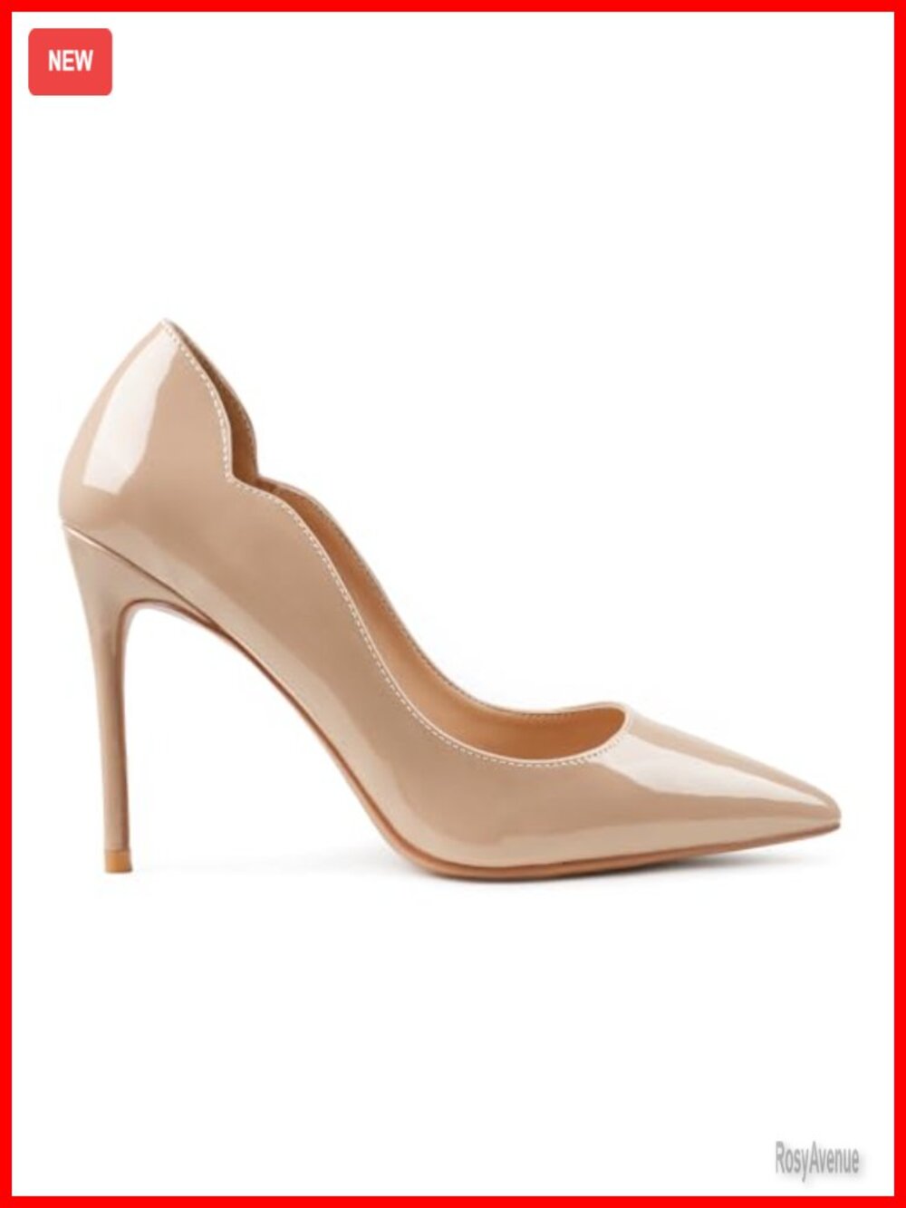 Women's 4 Inch Pointed Toe Stiletto Pumps Faux Leather Slip On Dress Shoes